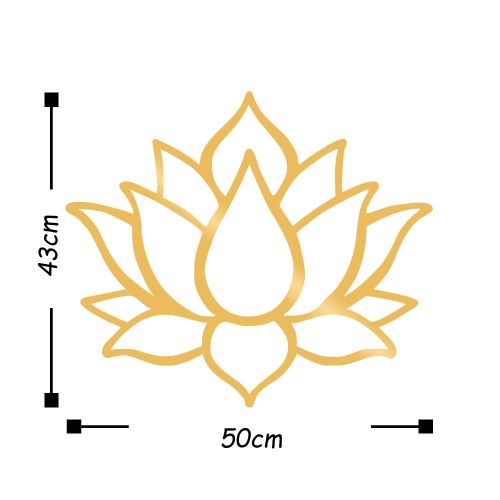 Wallity Metalna zidna dekoracija, Lotus Flower 1 - Gold slika 3