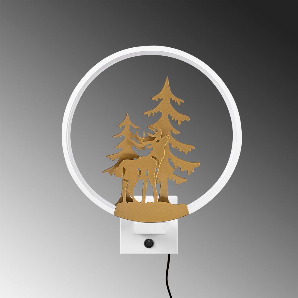 Zidna lampa XMAS32 u bijeloj boji sa zlatnim detaljima slika 5
