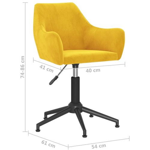 Okretna uredska stolica boja senfa baršunasta slika 16