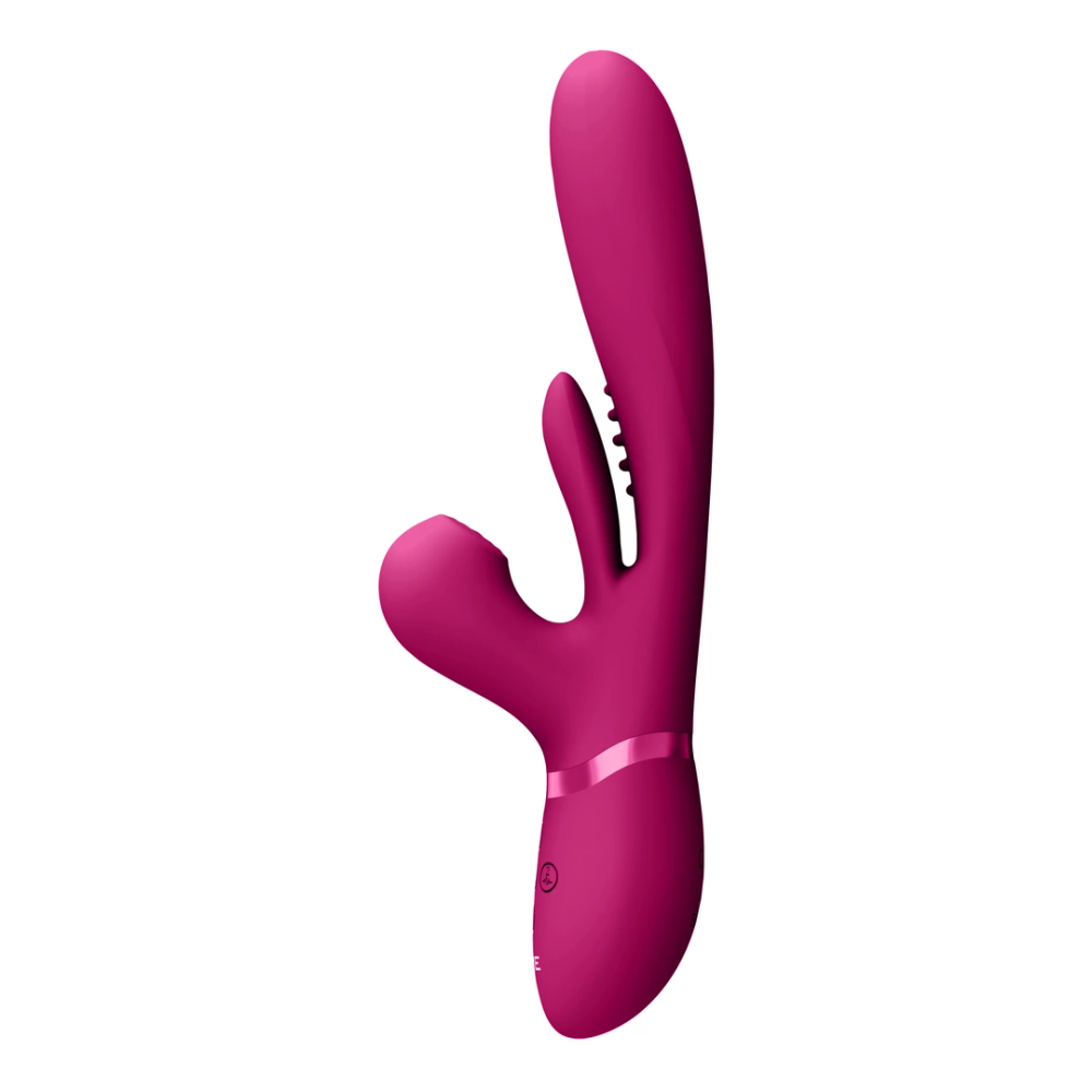 VIVE by Shots Kura - Vibrator za G-točku s mlataranjem jezika i stimulatorom pulsnog vala - roza slika 5