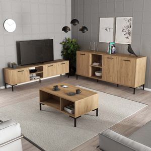 SET 1596-2086-1636 Oak Living Room Furniture Set