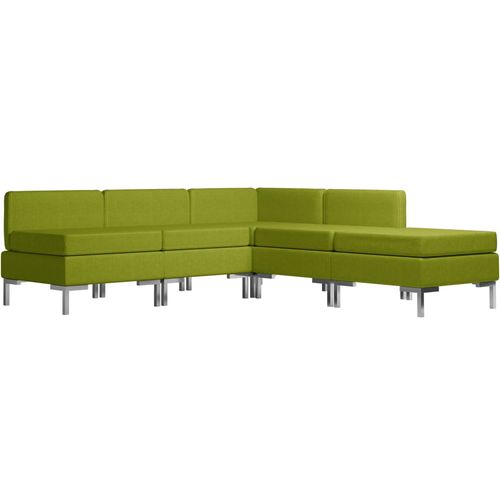 5-dijelni set sofa od tkanine zeleni slika 10