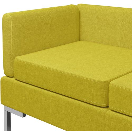 2-dijelni set sofa od tkanine žuti slika 6