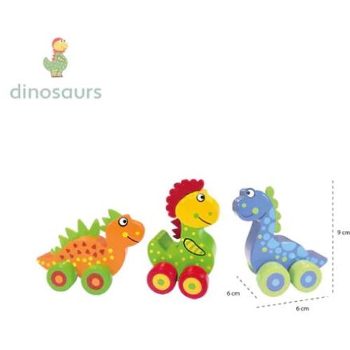 Orange tree toys Drveni set vozalica - 3 dinosaurusa slika 2