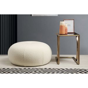 Tina - Bouclet White Bouclet White Pouffe