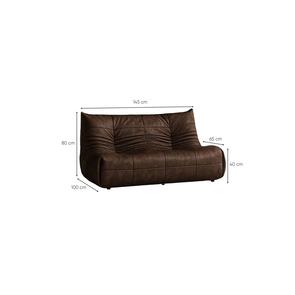 Dvosjed Sofa Bocek - smeđa boja slika 7