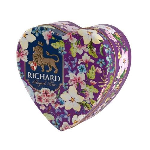 Richard Royal Heart - Crni čaj sa sa korom narandže, aromom bergamota i laticama ruže, 30g rinfuz, VIOLET metalna kutija 1100945 slika 3