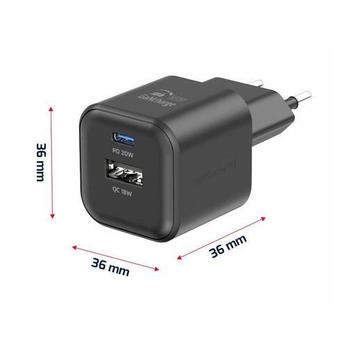 SWISSTEN punjač za AC220, GaN, 20W, 1xUSB-C, 1xUSB-A, 3A, crni slika 4