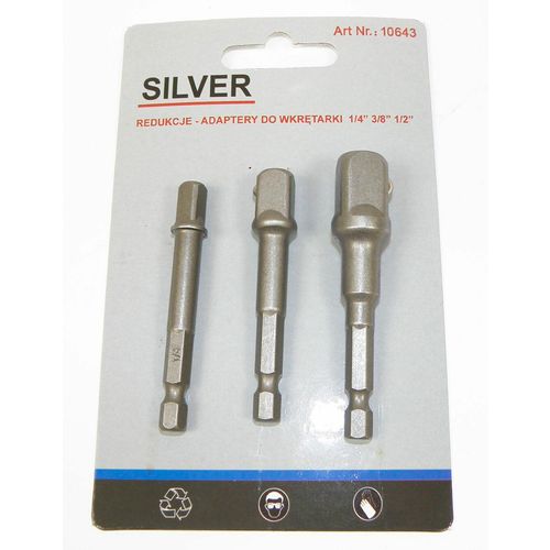 Silver komplet adaptera/uhvata za nasadne ključeve 3 kom. 1/2-3/8-1/4" slika 1