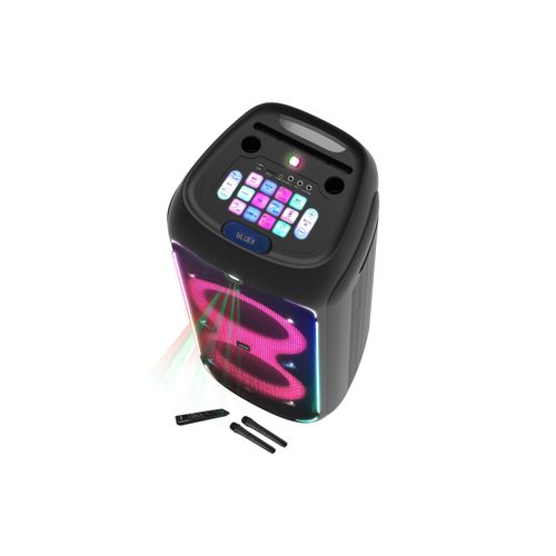 AKAI karaoke 200W, laser, LED rasvj, USB, SD, EQ, 2x bež mikrofon DJ-Y8L EOL slika 4