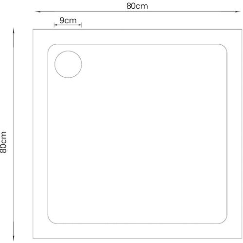 Kvadratna ABS tuš-kada bijela 80 x 80 cm slika 35