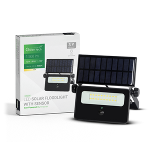 Green Tech LED solarni reflektor 12W, 4000K, IP65, 1500 lm