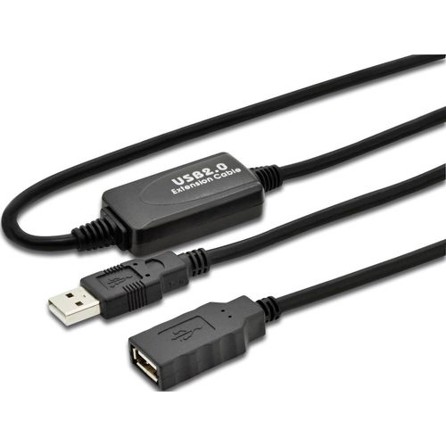 Digitus USB kabel USB 2.0 USB-A utikač, USB-A utičnica 10.00 m crna  DA-73100-1 slika 5
