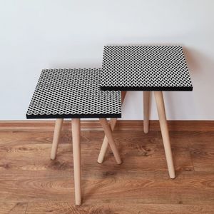 Nesting stolovi 2Shp227 - (2 komada) - boje: bijela, crna