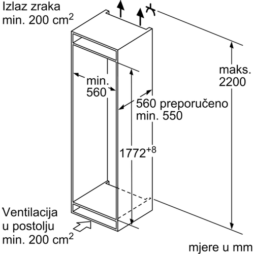 Bosch ugradbeni hladnjak KIS87AFE0 slika 8