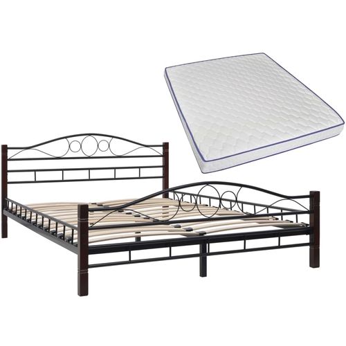 275857 Bed with Memory Foam Mattress Metal 140x200 cm(246741+241074) slika 2