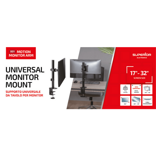 Superior Stolni nosač za LCD monitor, 17" - 32" - Monitor Mount 17 - 32, single slika 2