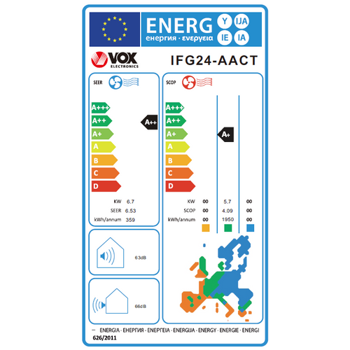 Vox IFG24-AACT  Inverter klima uređaj, 24000 BTU, WiFi ready slika 2