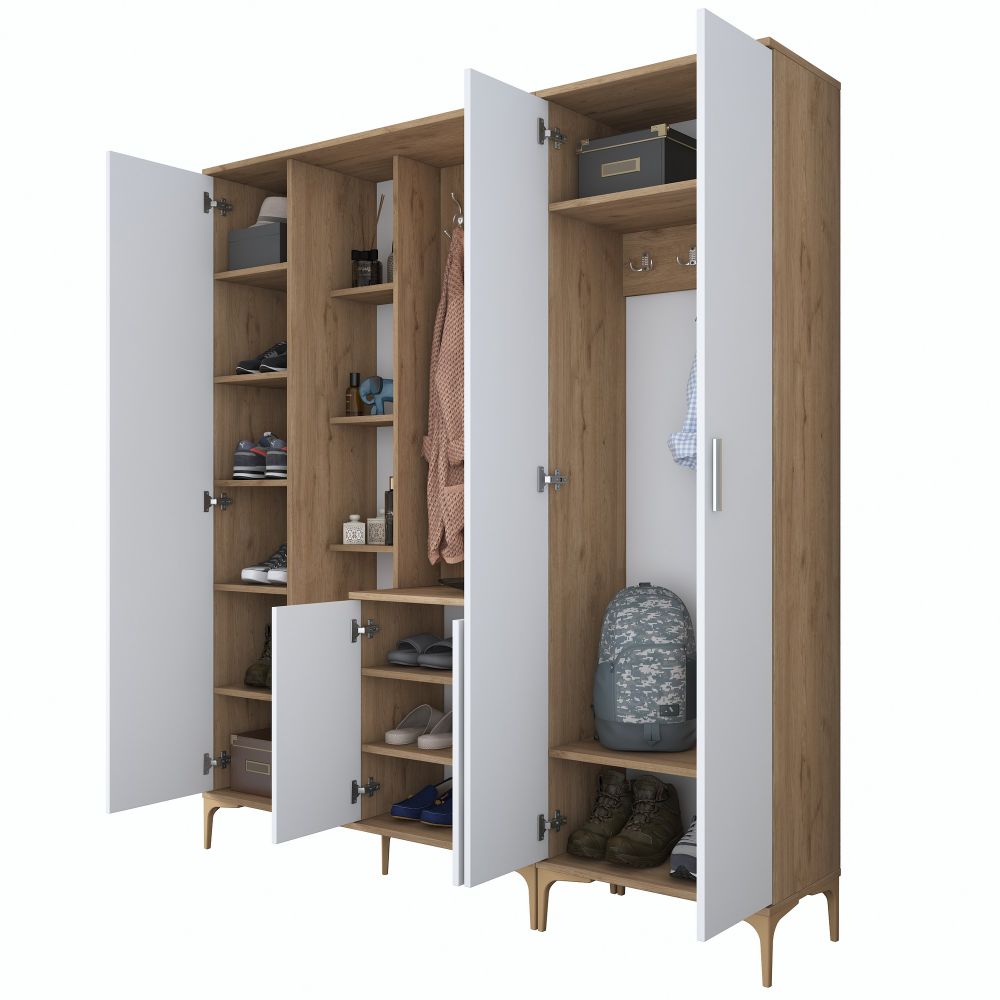 Hall stand EA129 - 2797, boja / nijanse orah, bijela slika 12