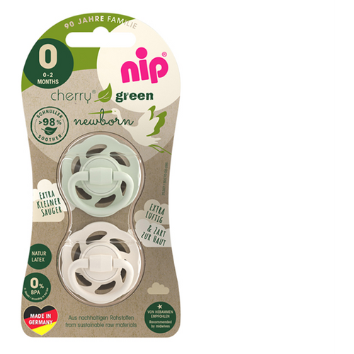 nip® Duda varalica Cherry Green 0-2mj (veličina 0) - Latex, 2kom Mint, Bež slika 1