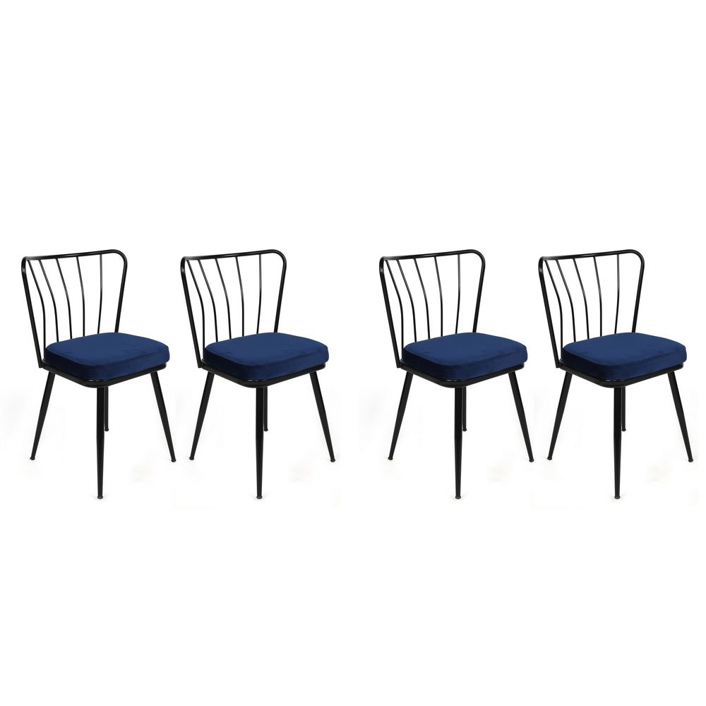 Yıldız-944 V4 Tamnoplavi Crni Set Stolica (4 Komada) slika 1