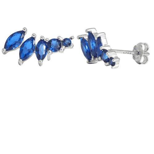 J&B Jewellery 925 Srebrne minđuše na šrafić 00046-Blue slika 1