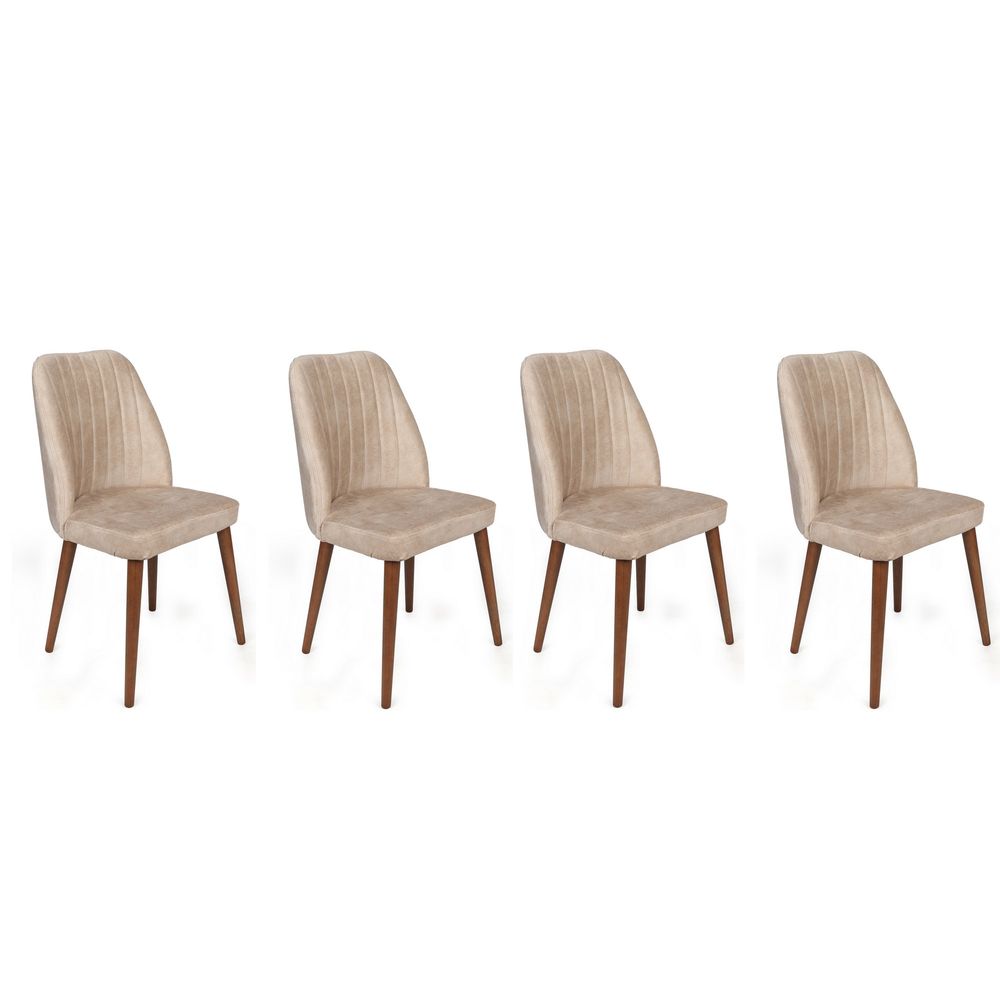 Set Stolica Alfa-464 V4 - boje: krem, orah (4 komada) slika 1