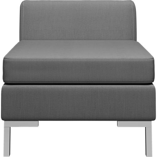 Modularna srednja sofa s jastukom od tkanine tamnosiva slika 22