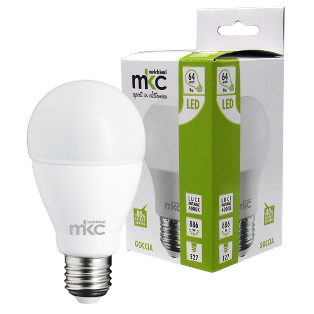 MKC Sijalica,LED 9W, E27, 220V AC,prirodno bijela svjetlost - LED GOCCIA A60 E27/9W-N BOX slika 1