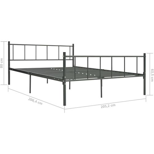 Okvir za krevet sivi metalni 200 x 200 cm slika 5