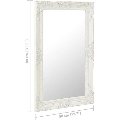 Zidno ogledalo u baroknom stilu 50 x 80 cm bijelo slika 23