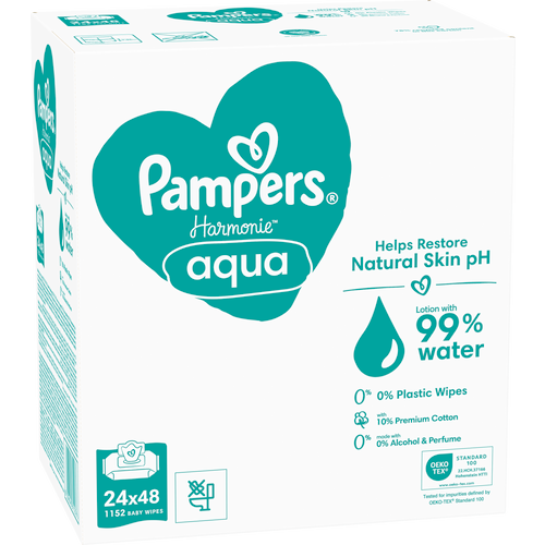 Pampers vlažne maramice Harmonie Aqua 24 x 48 komada slika 1