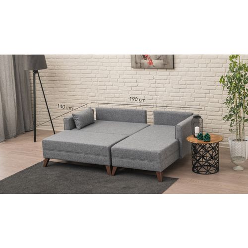 Ugaona Sofa Bella Desni Kut 2 Siva - Sofa-Krevet slika 4