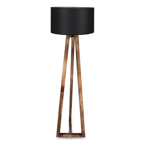 Maçka Yanık Ahşap Lambader Silindir Hasır Siyah Abajurlu Brown
Black Floor Lamp slika 7