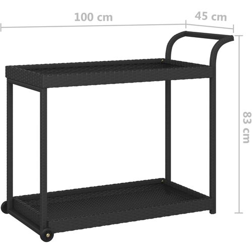 Barska kolica crna 100 x 45 x 83 cm od poliratana slika 6