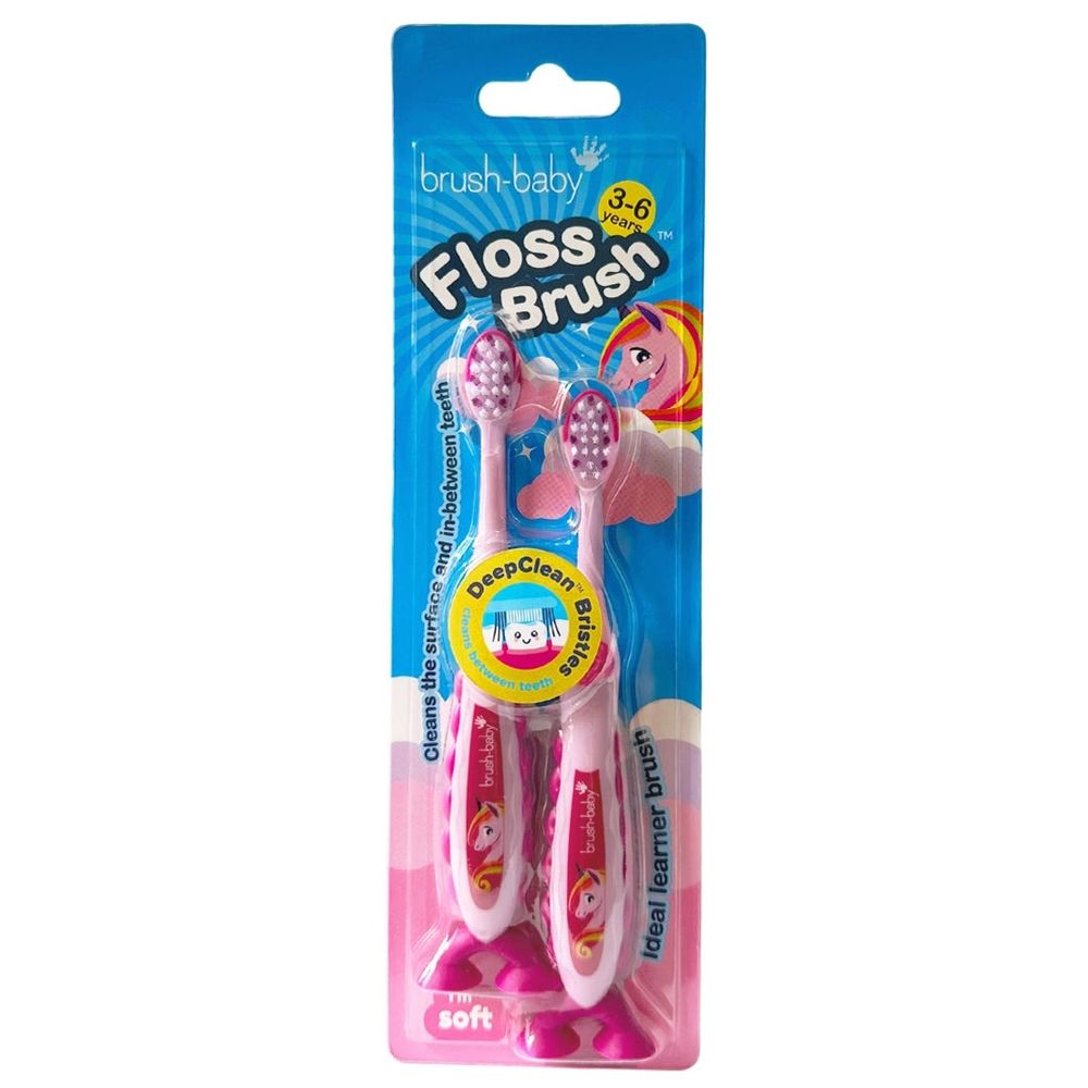 Brush-Baby Dječija četkica za zube FlossBrush 3-6 godina - Unicorn, 2kom slika 2