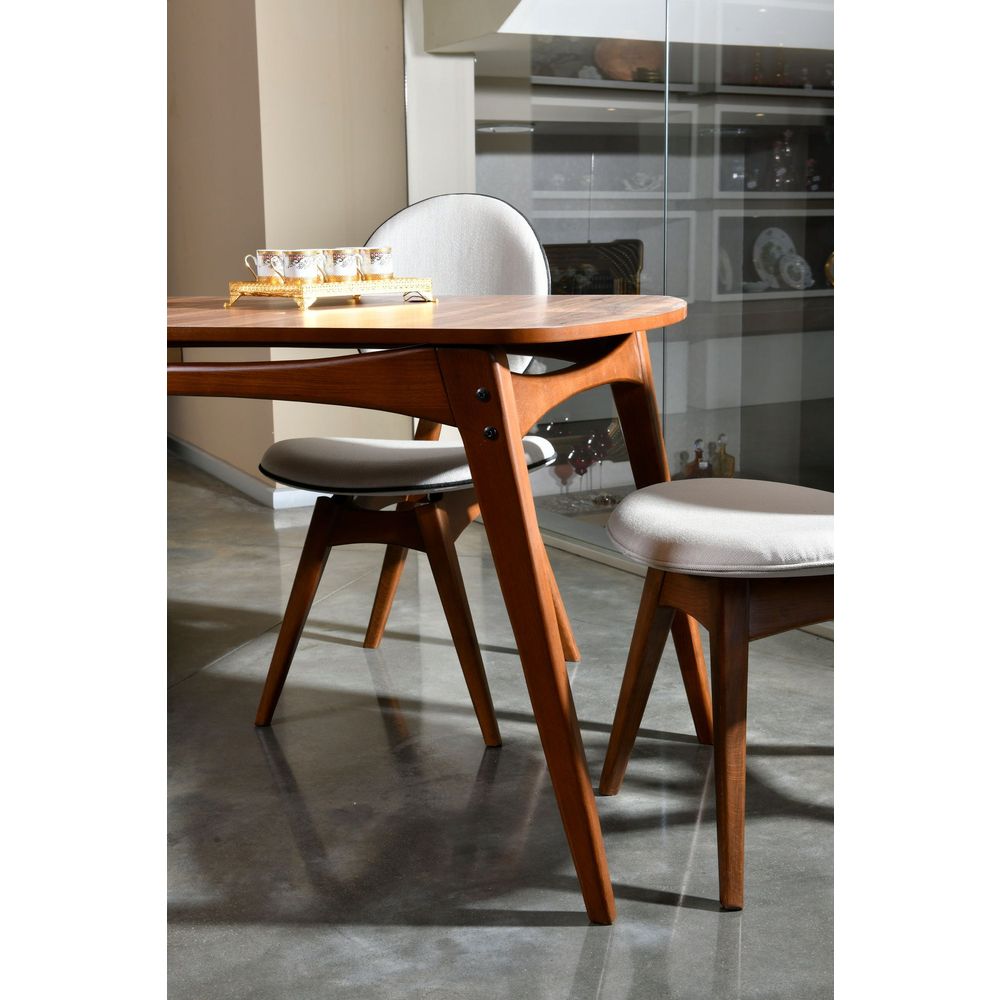 Touch Wooden - Set stola i stolica od orahovog drveta 'Cream Walnut' (5 komada) slika 8