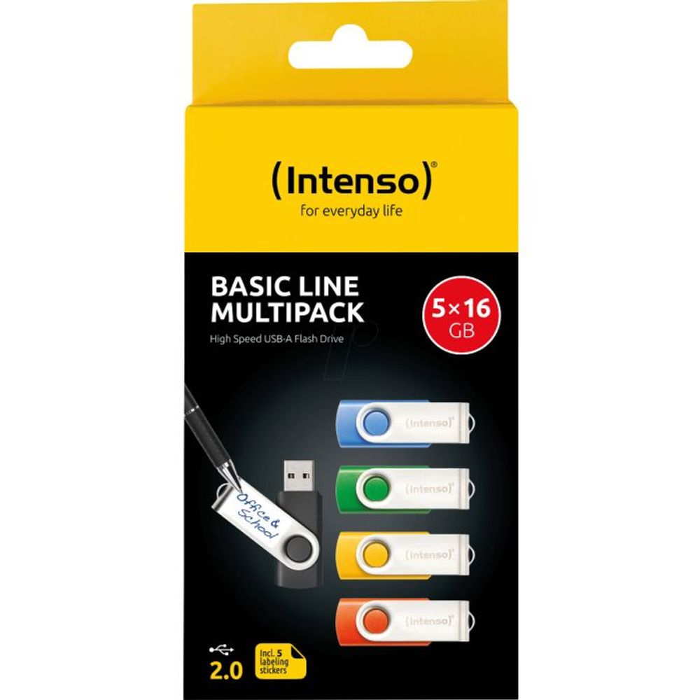 Intenso Basic Line Multipack 5x16 GB USB 2.0 spominski ključki slika 1
