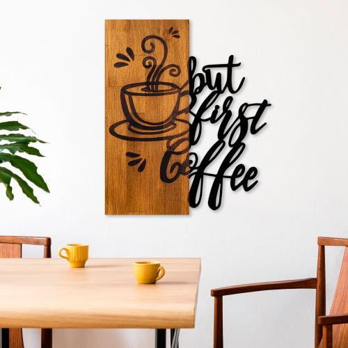 Wallity Drvena zidna dekoracija Coffee First slika 1