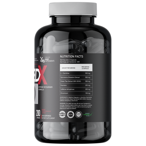 Basic Supplements Shredx Pro 200 Kapsula  slika 3