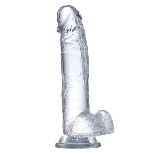 Glazed realistični prozirni dildo s testisima 18cm ili 22cm slika 16