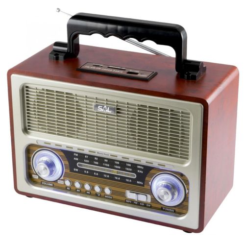 SAL Retro radio + BT bežični zvučnik, 4in1, FM, MP3, AUX - RRT 3B slika 1