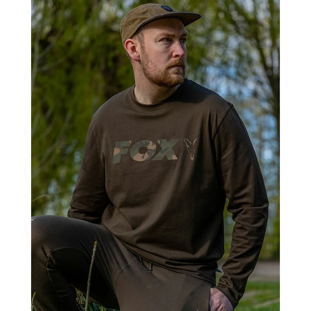 Fox majica Long Sleeve Khaki/Camo T-Shirt #M (CFX110) slika 3