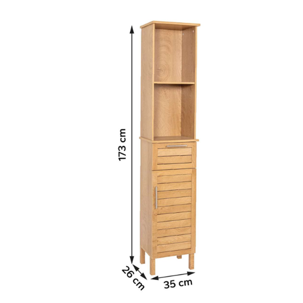 Tendance kupaonski ormarić Colonial, 1 vrata + 1 drawer + 2 police 173x35x26 cm, MDF slika 2