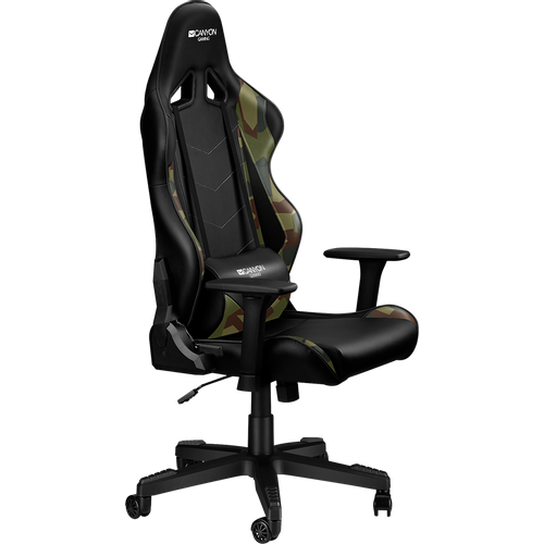 CANYON Argama GС-4AO Gaming chair, PU leather, Original foam and Cold molded foam, Metal Frame, Top gun mechanism, 90-165 dgree, 3D armrest, Class 4 gas lift, Nylon 5 Stars Base, 60mm PU caster, Black+camouflage pattern slika 2