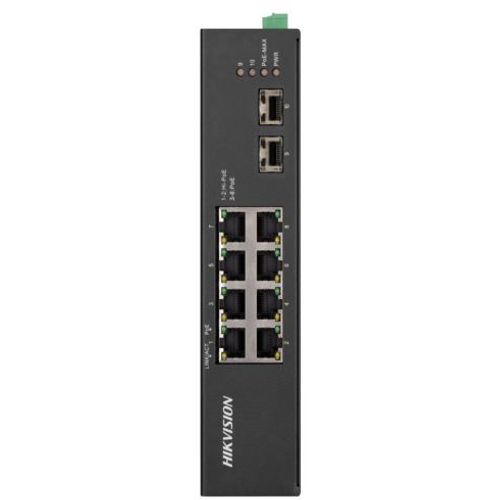 HikVision 8-Port GbE RJ45 PoE (110W) 2 x 1G SFP Unmanaged Harsh POE Switch slika 1