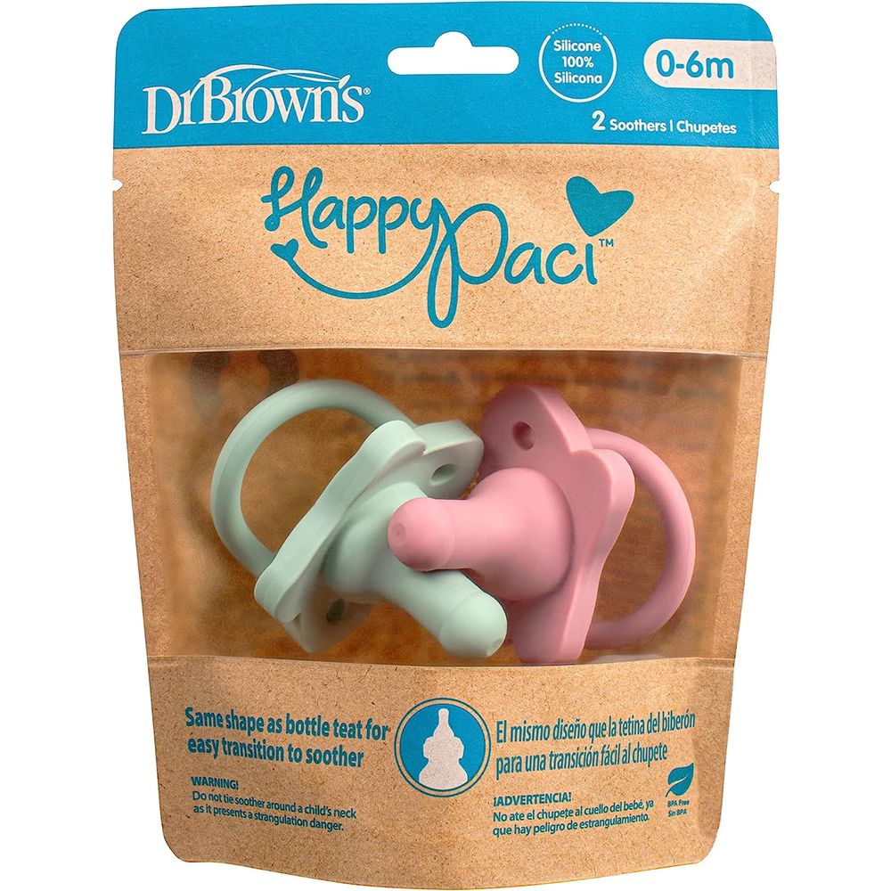 Dr Brown's Silikonska duda varalica Happy Paci 0-6mj Ps12007, Roza slika 1