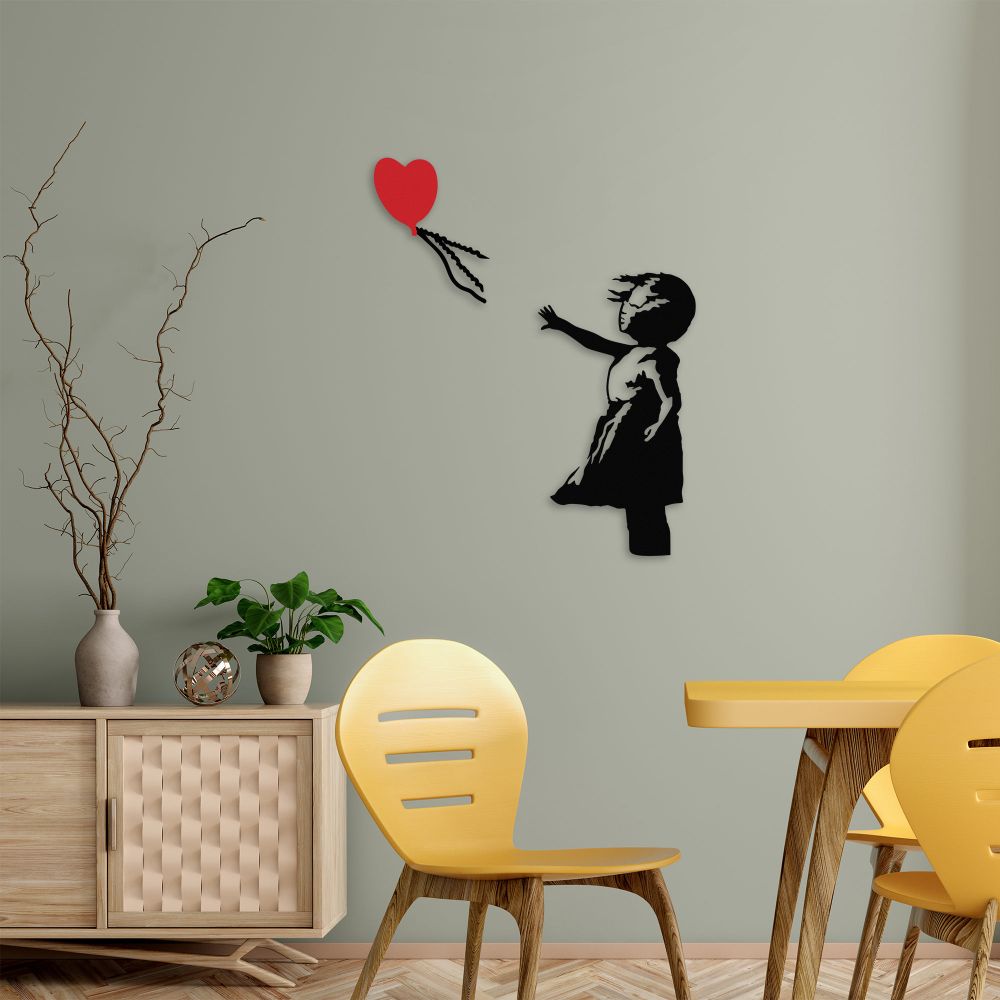 Banksy - 13 crno-crveni dekorativni metalni zidni ukras - izložbeni artikl (oštećenja ambalaža) slika 2