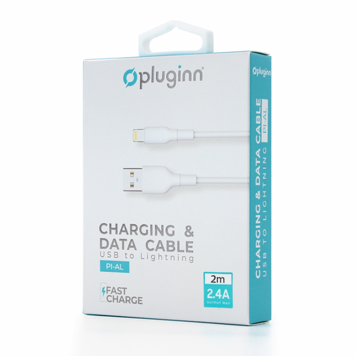 Data Kabl Pluginn PI-AL 2.4A USB na Lightning beli 2m slika 2