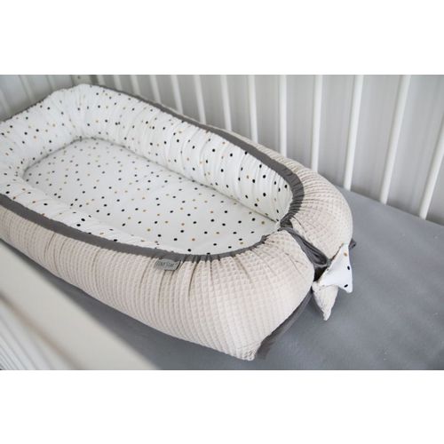 Tiny Star Gnijezdo za bebe 0-8m Cotton-waffel Confetti i bež slika 3